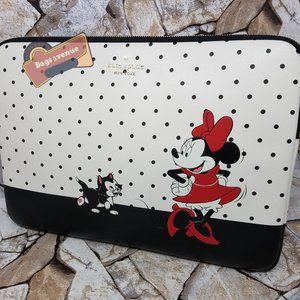 Minnie Mouse Universal Laptop Sleeve Polka Black Dot White Disney Kate Spade